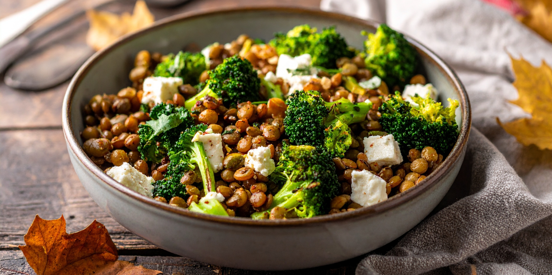 La salade lentilles, brocolis et fêta